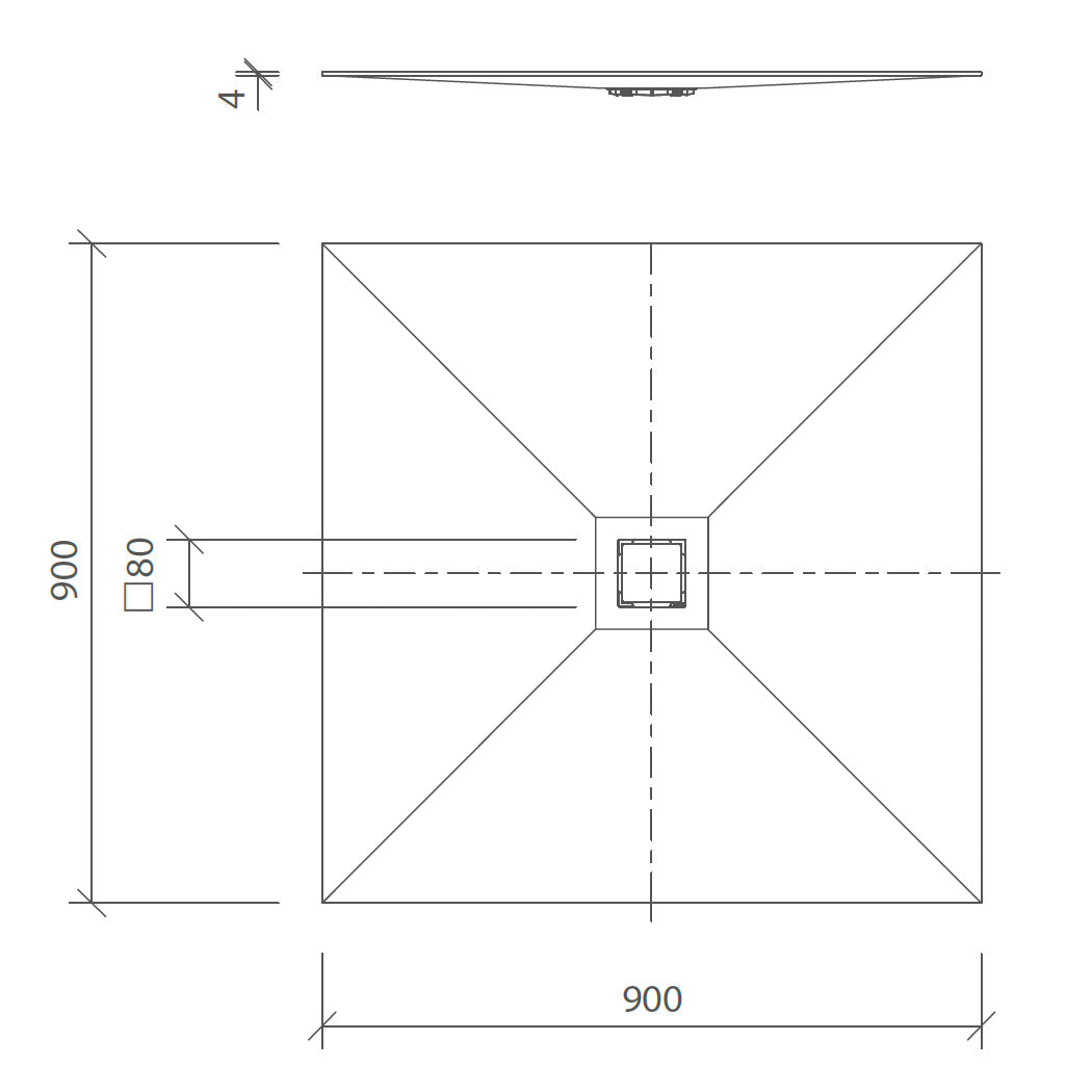 Fundo Top revêtement prêt-à-poser pour receveur Primo et Ligno Plus, aspect marbre gris-beige