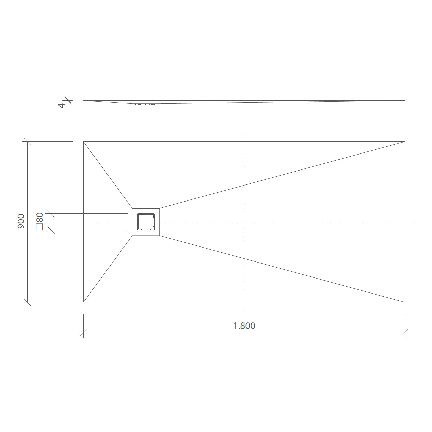 Fundo Top revêtement prêt-à-poser pour receveur Primo et Ligno Plus, aspect marbre gris-beige