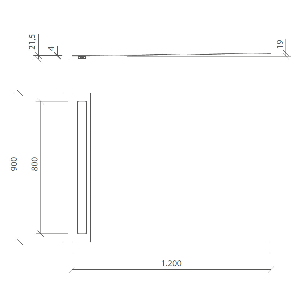 Fundo Top revêtement prêt-à-poser pour receveur Riolito Neo, aspect marbre gris-brun