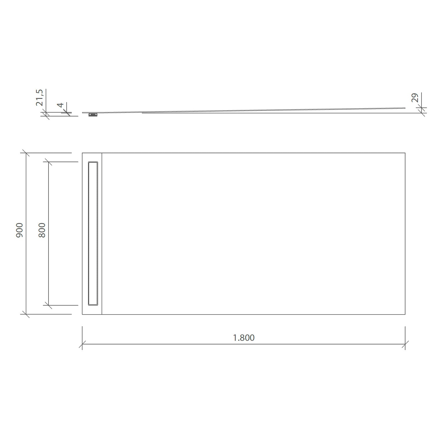 Fundo Top revêtement prêt-à-poser pour receveur Riolito Neo, aspect marbre gris-brun