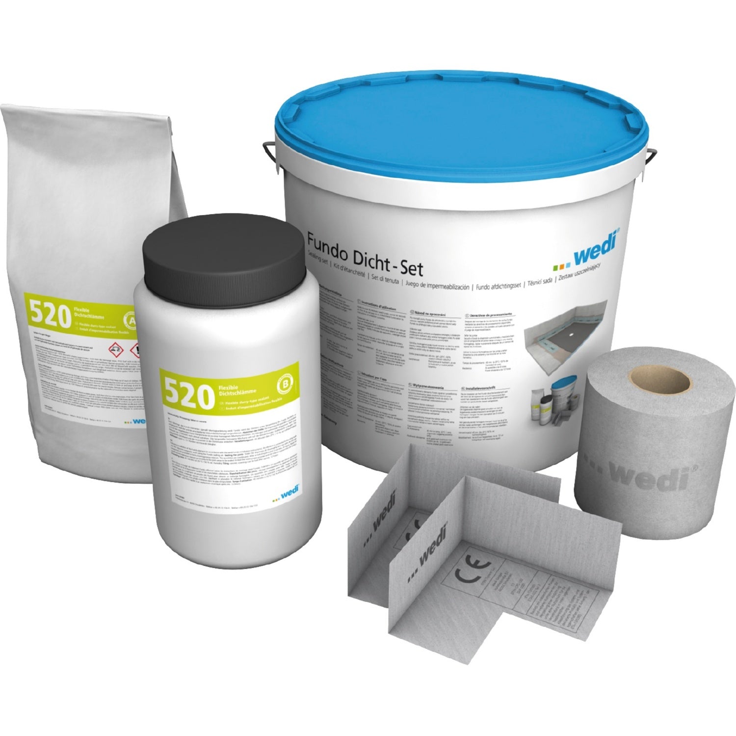 Lot receveur Fundo Primo écoulement excentré + vidage horizontal Ø50 + kit d'étanchéité