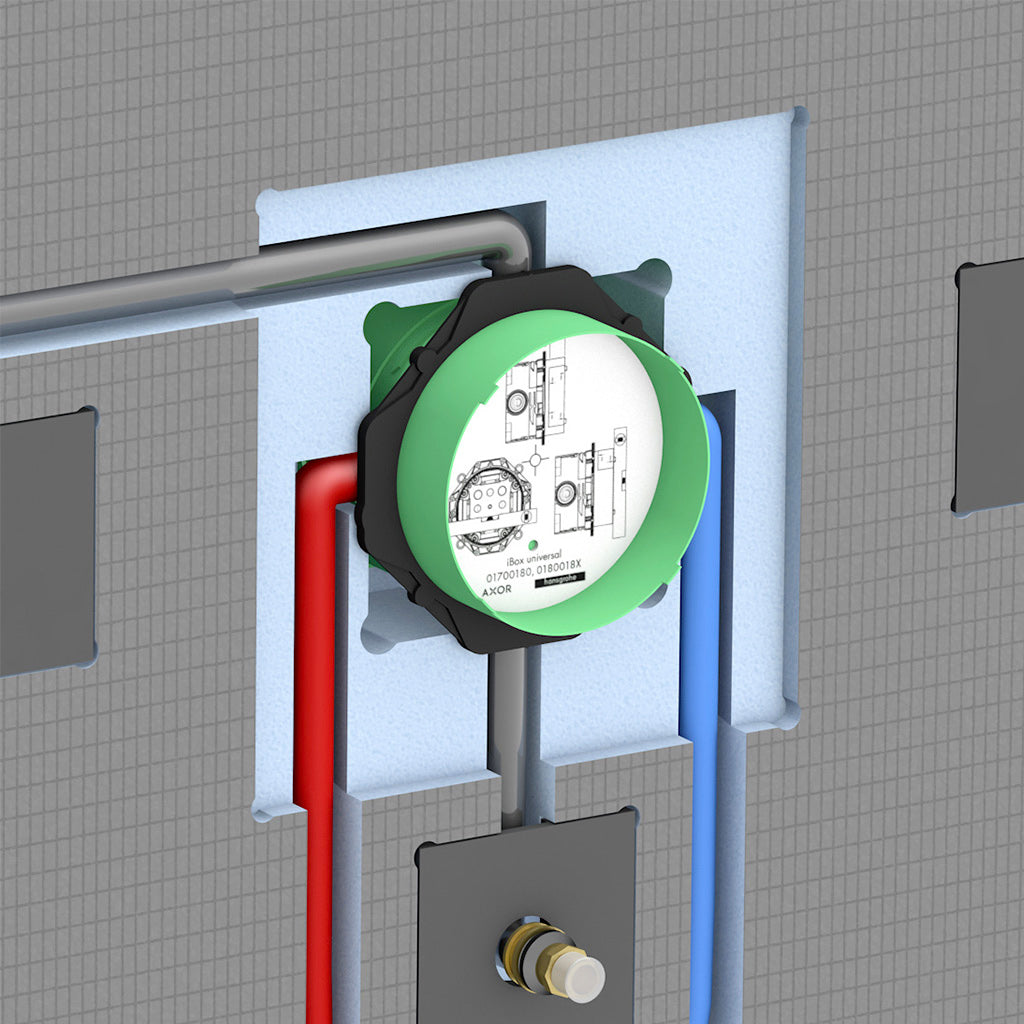 Cloison wedi Sanwell avec niche intégrée, corps encastré et conduites d'eau