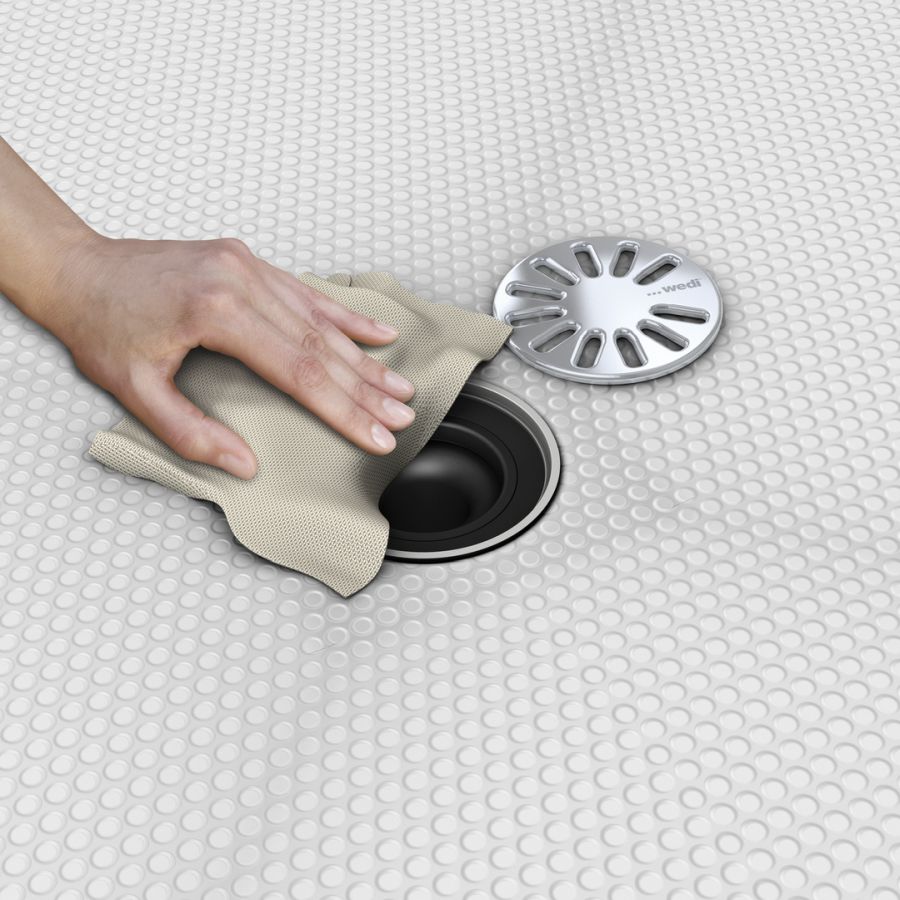 Bonde de douche - Évacuation en un point - Sortie verticale DN 50 pour wedi Fundo Solido