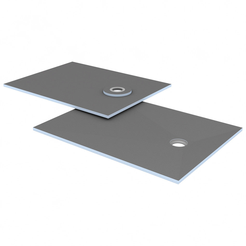 Receveur de douche wedi Fundo Ligno Plus carré, écoulement excentré