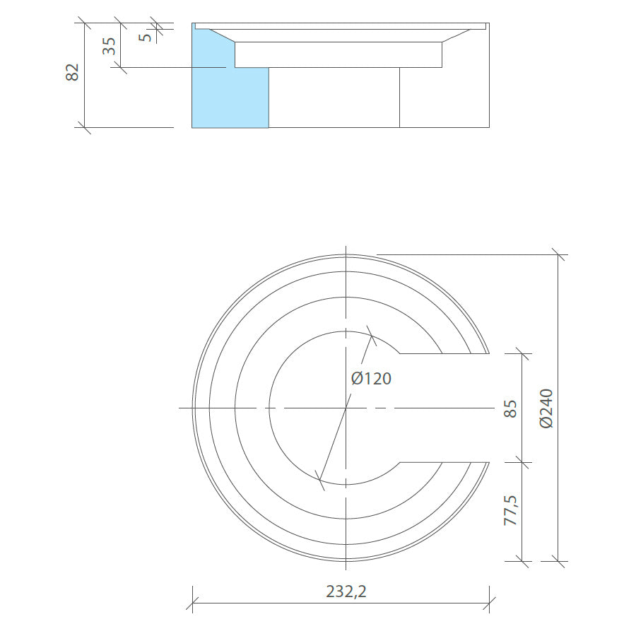 wedi Fundo élément de calage pour écoulement un point