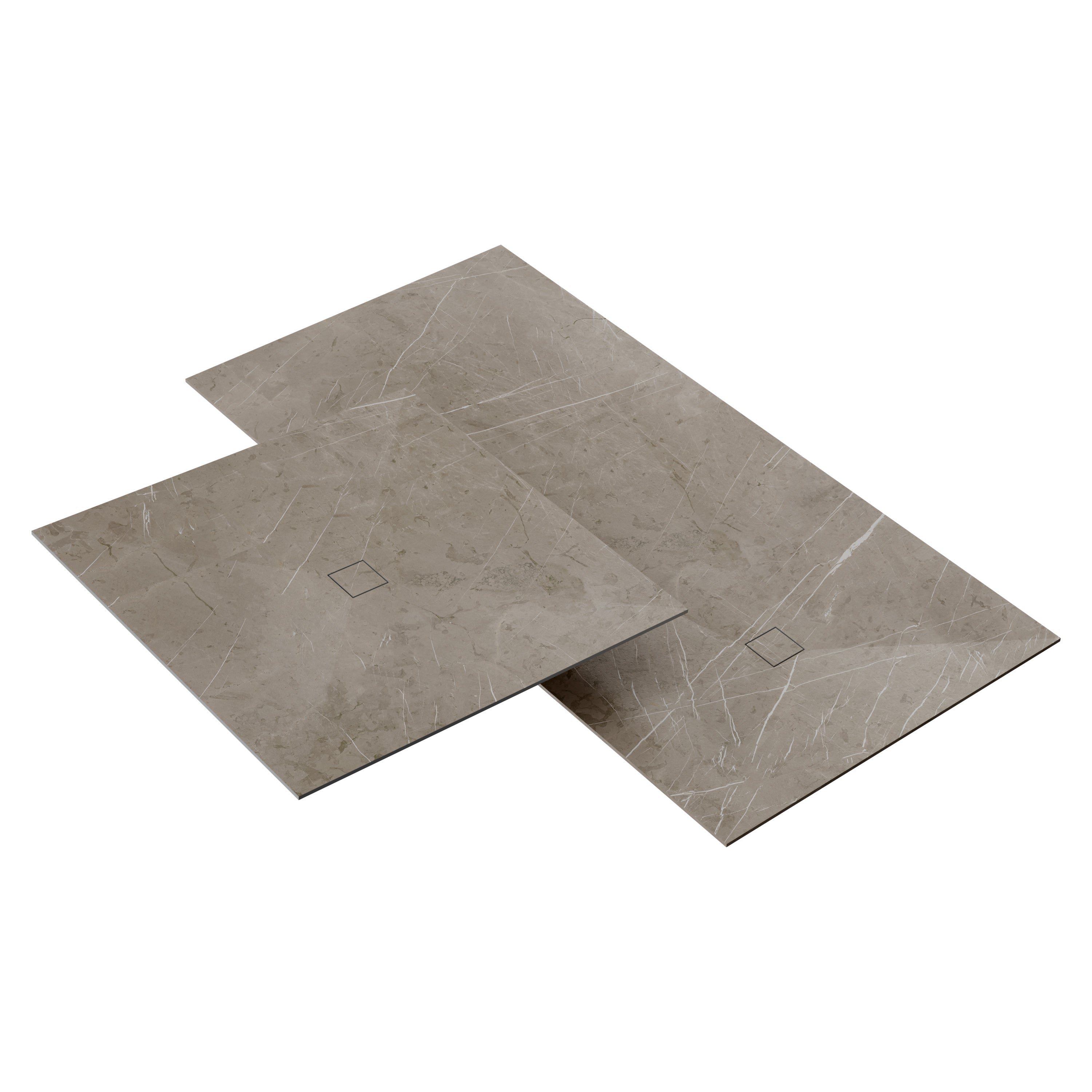 Fundo Top revêtement prêt-à-poser pour receveur Primo et Ligno Plus, aspect marbre gris-beige