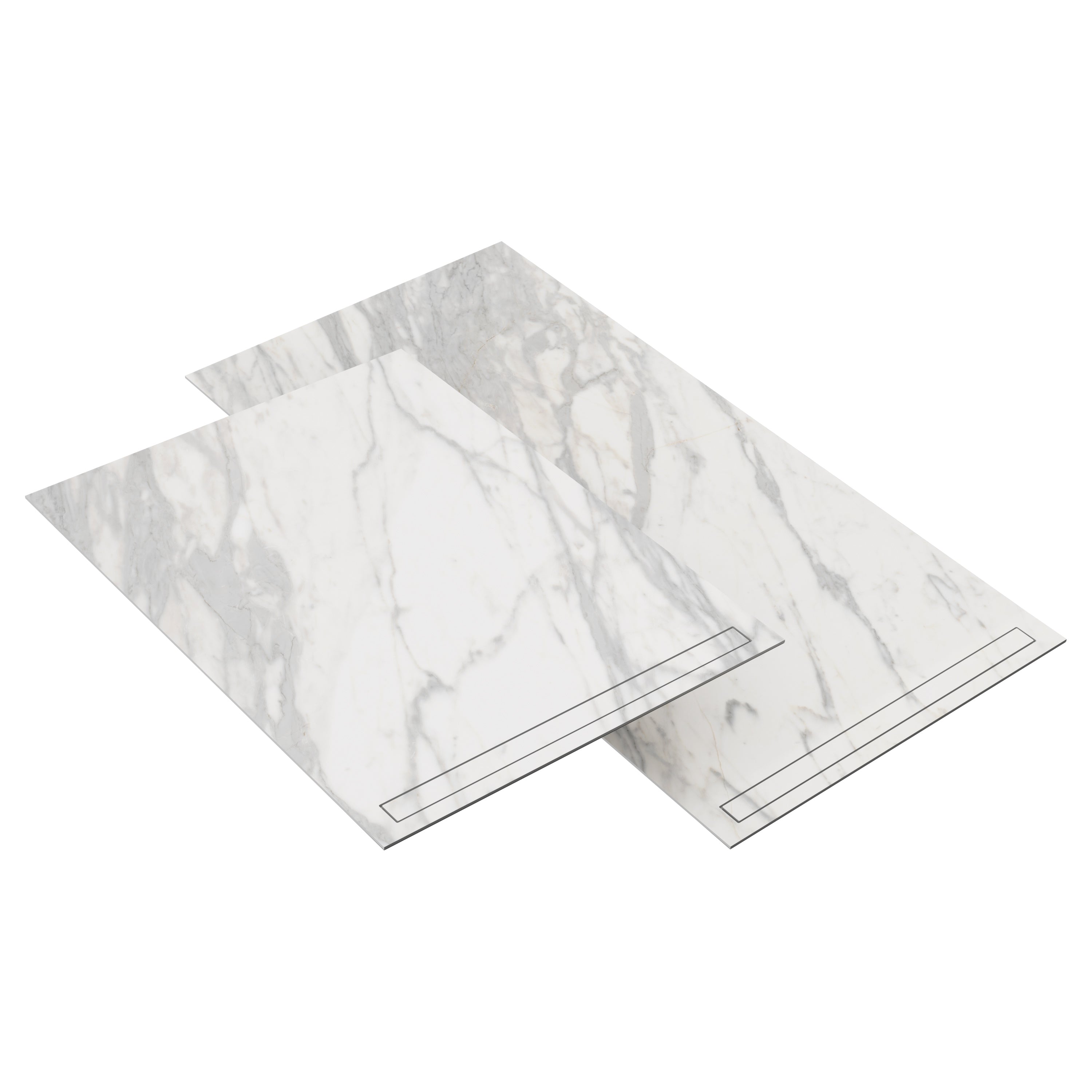 Fundo Top revêtement prêt-à-poser pour receveur Riolito Neo, aspect marbre blanc