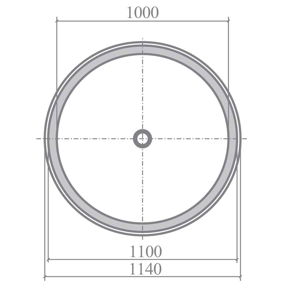 Receveur de douche wedi Fundo Trollo circulaire, écoulement centré