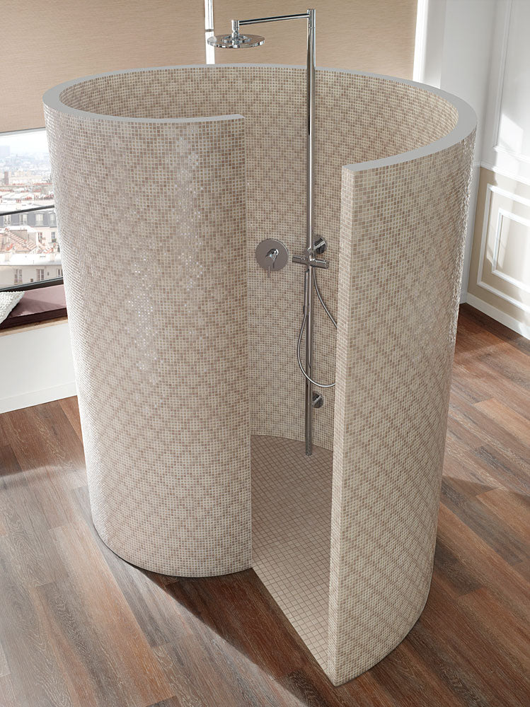 Receveur de douche wedi Fundo Nautilo en forme de colimaçon