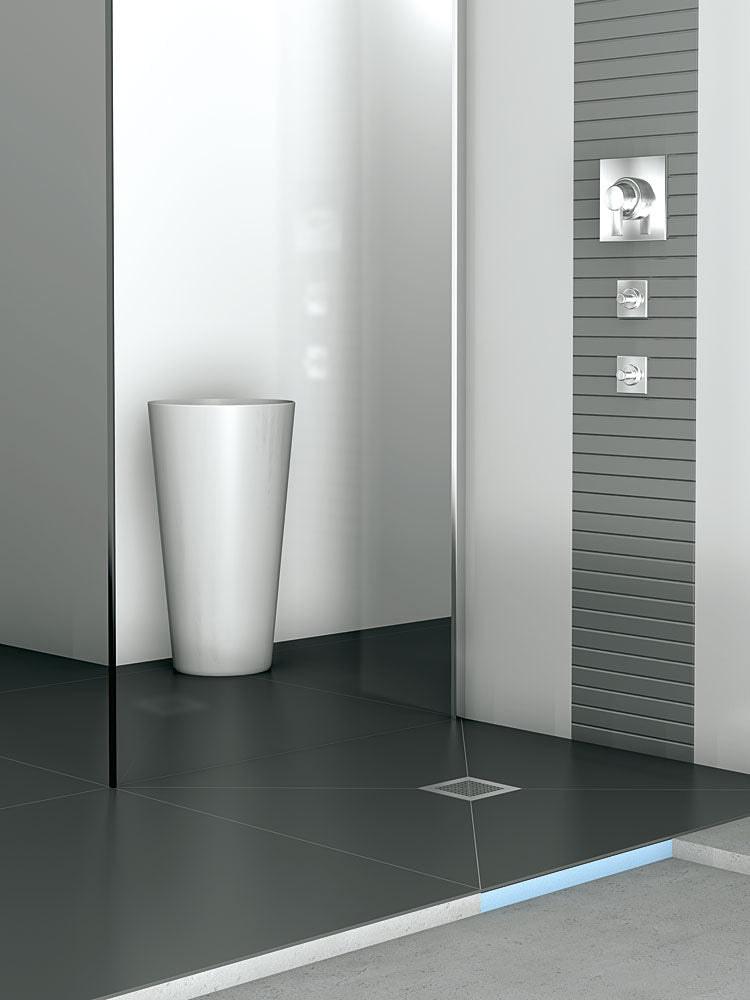 Receveur de douche complet wedi Fundo Plano rectangulaire, écoulement centré DN40