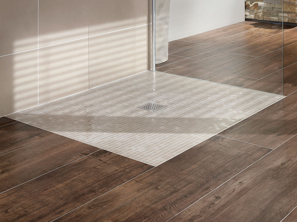 Receveur de douche complet wedi Fundo Plano carré, écoulement centré DN40