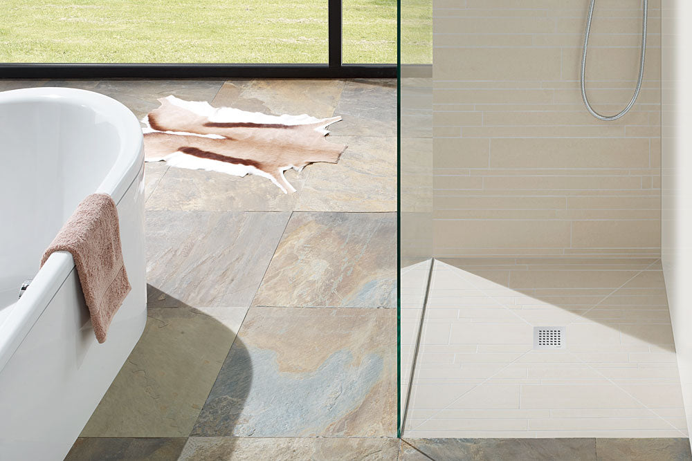 Receveur de douche complet wedi Fundo Plano rectangulaire, écoulement excentré DN40