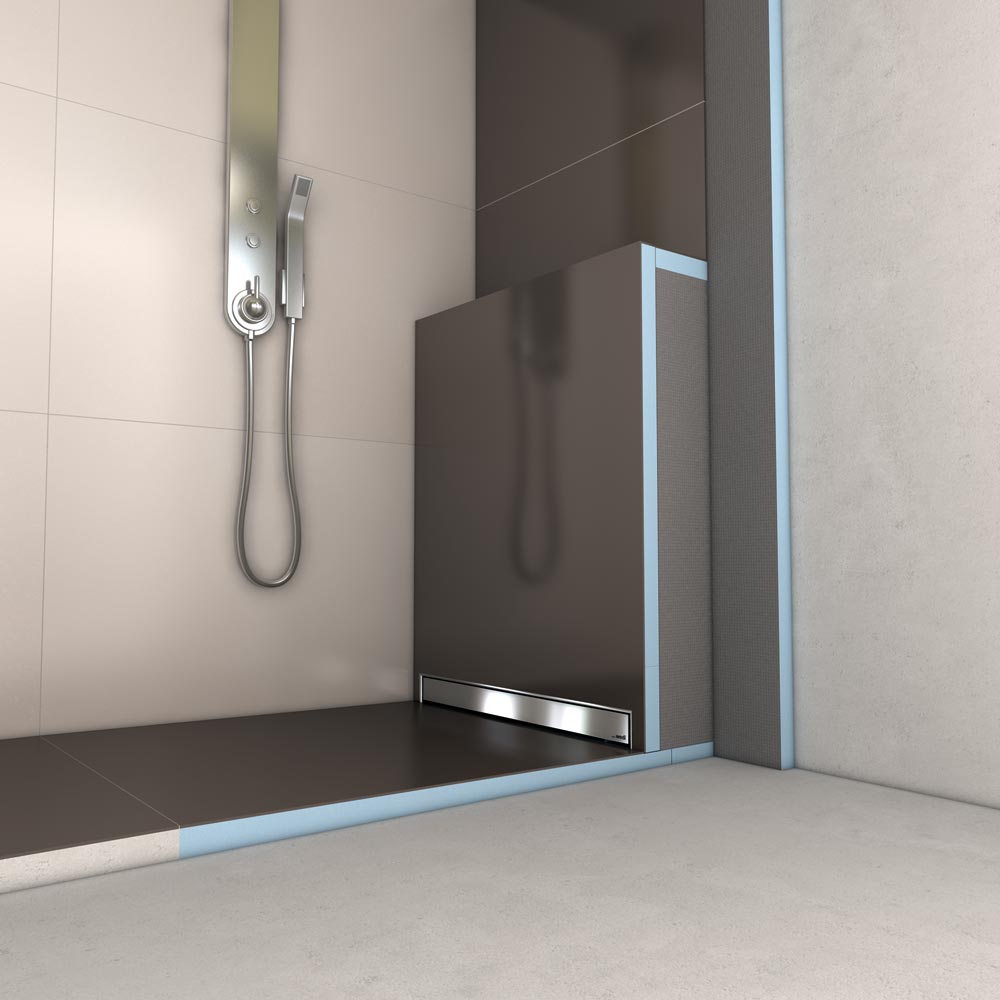 Profilé de pente pour sol wedi Fundo Riolito neo et Plano Linea, inox brossé