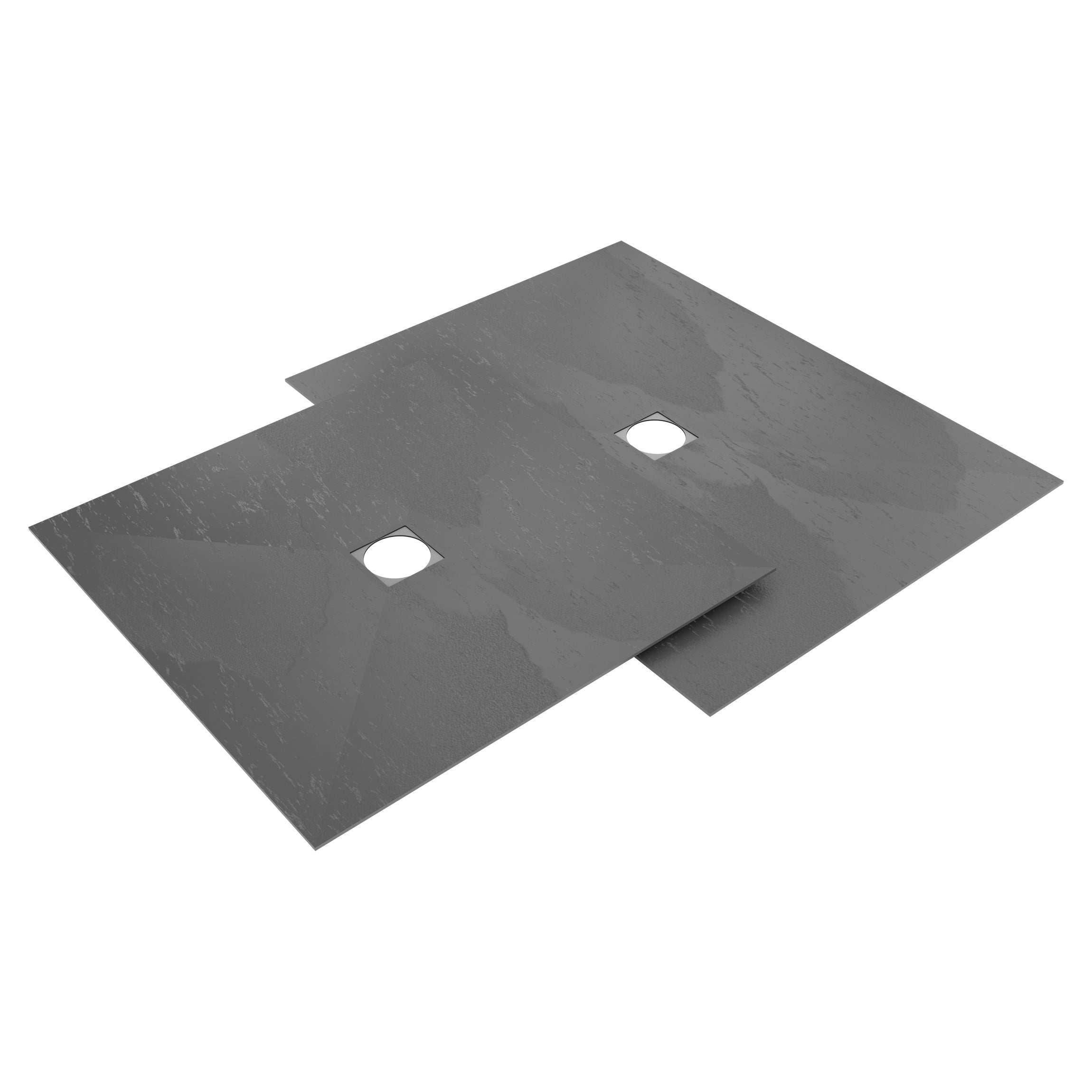 Fundo Top integro revêtement prêt-à-poser pour receveur, aspect pierre naturelle, concrete gris