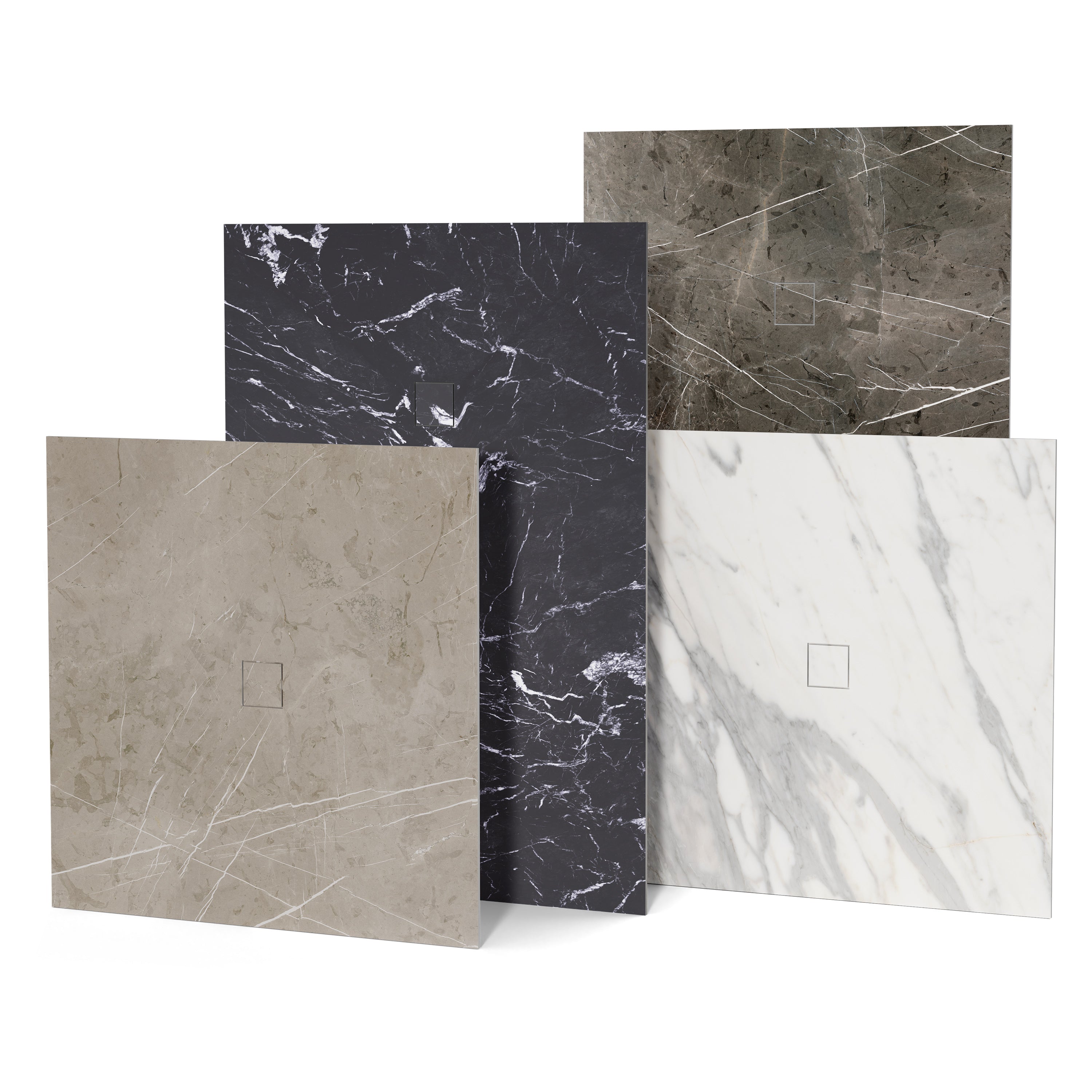 Fundo Top revêtement prêt-à-poser pour receveur Primo et Ligno Plus, aspect marbre gris-beige