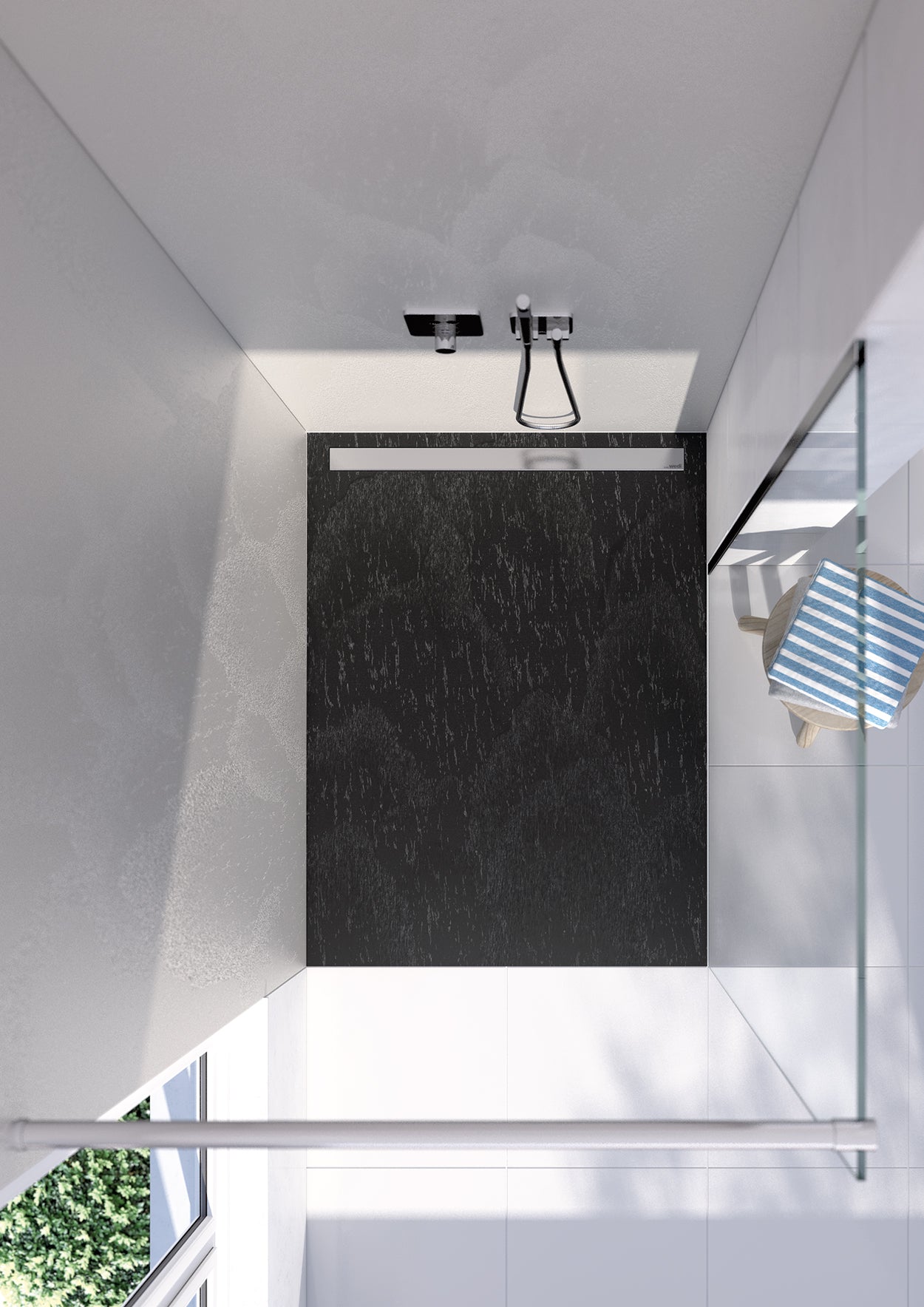 Revêtement pour receveur de douche Fundo Riolito Neo noir wedi