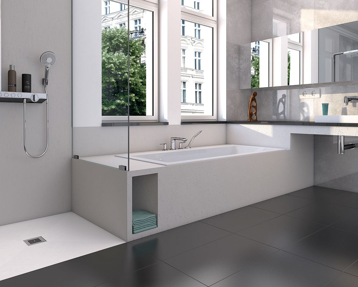 Revêtement mural douche wedi Top Wall - Aspect pierre naturelle