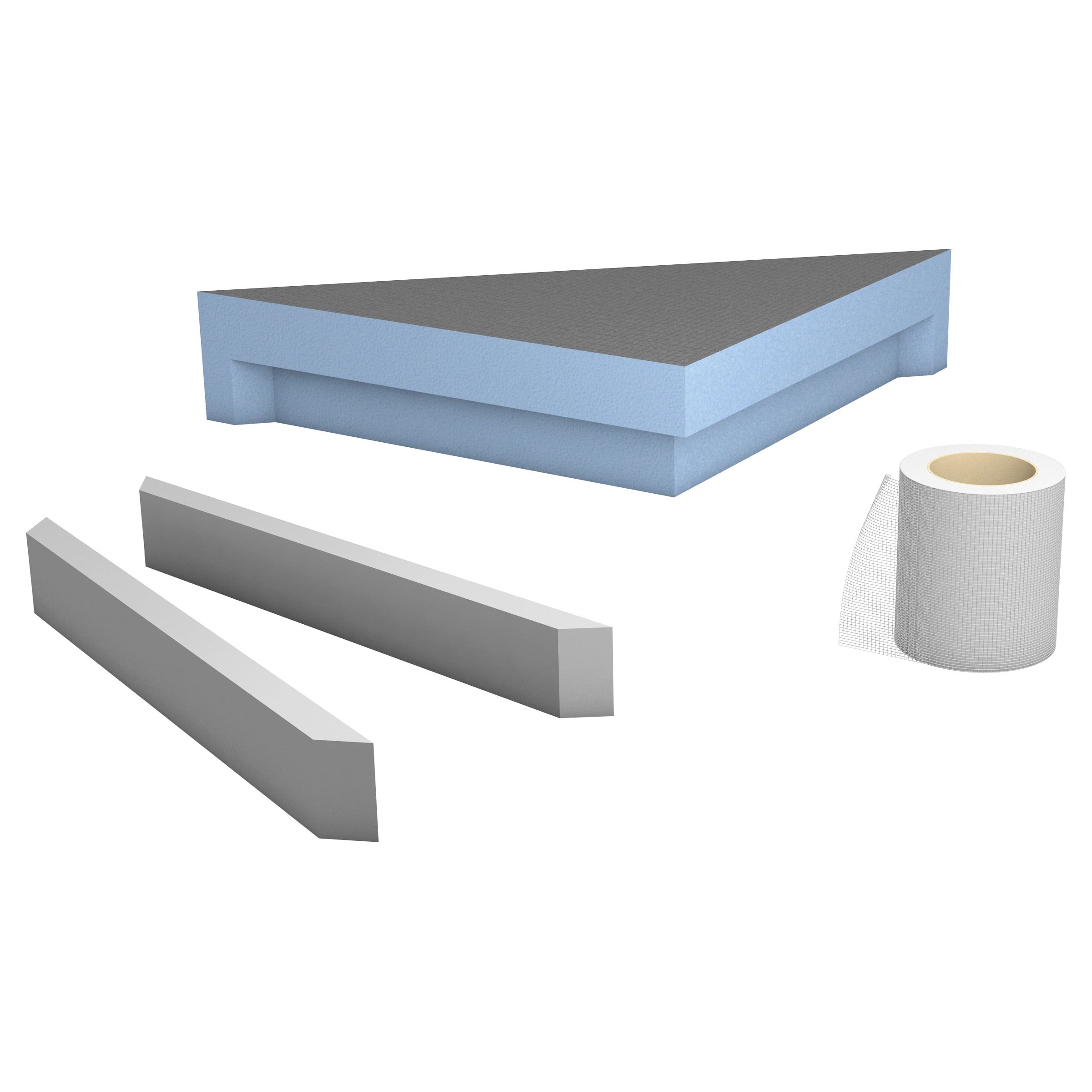 Banquette d'angle wedi Sanoasa, pente vers l’avant