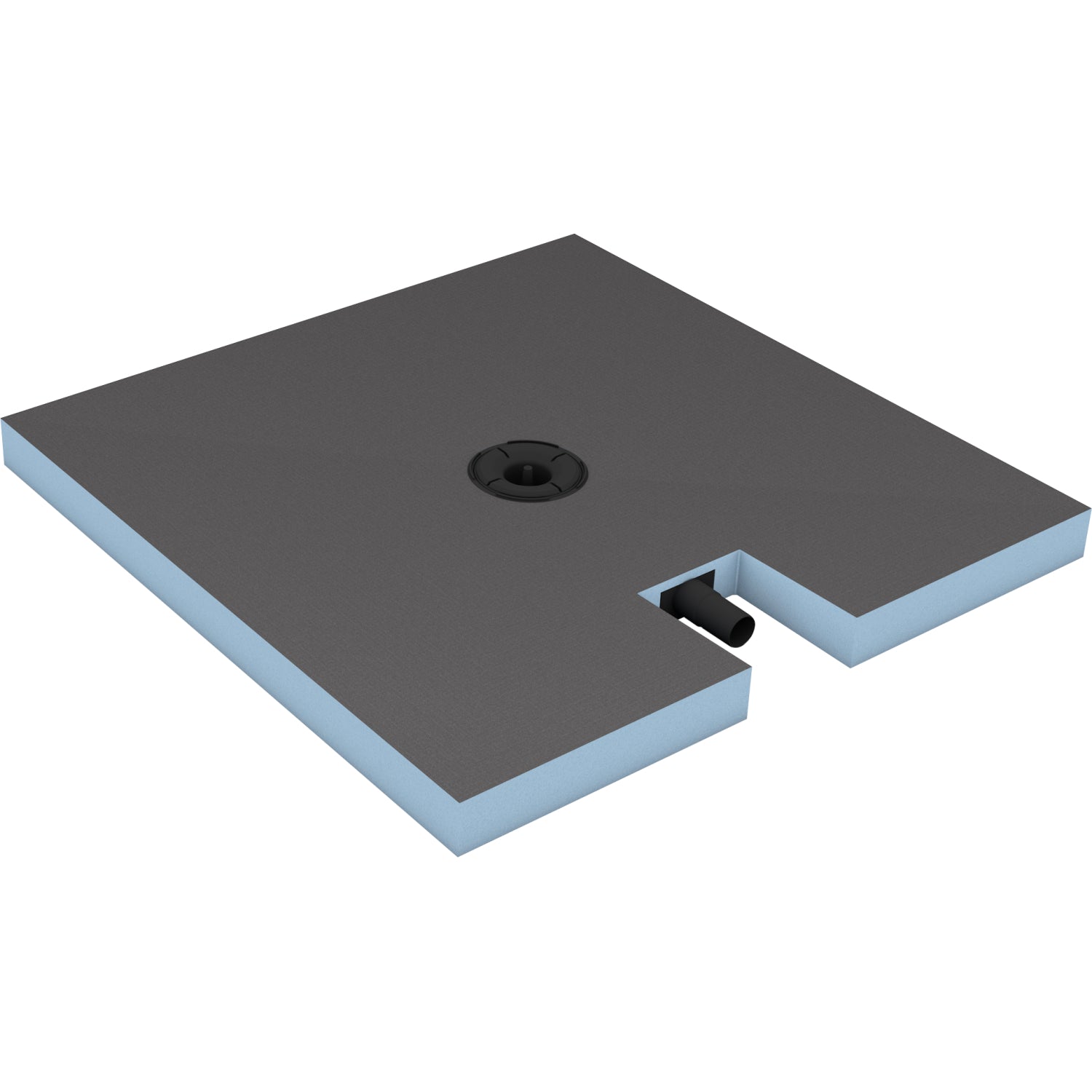 Receveur de douche complet wedi Fundo Plano carré, écoulement centré DN40