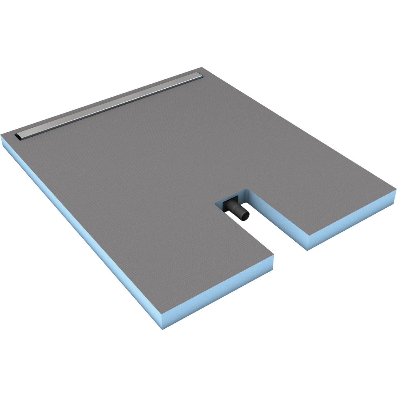 Receveur complet wedi Fundo Plano Linea rectangulaire écoulement excentré DN 40 au plus près du mur