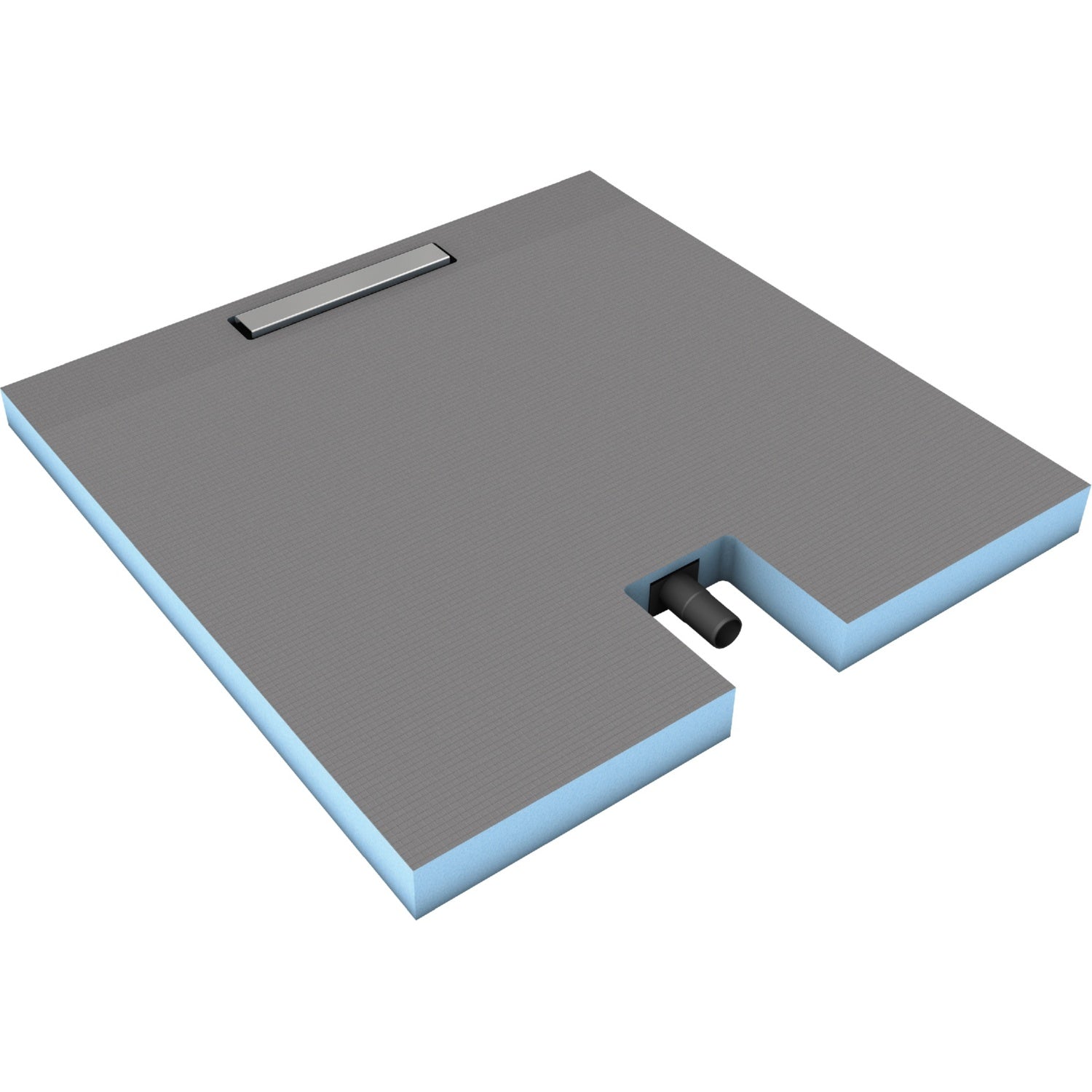 Receveur complet wedi Fundo Plano Linea carré écoulement excentré DN 40 au plus près du mur
