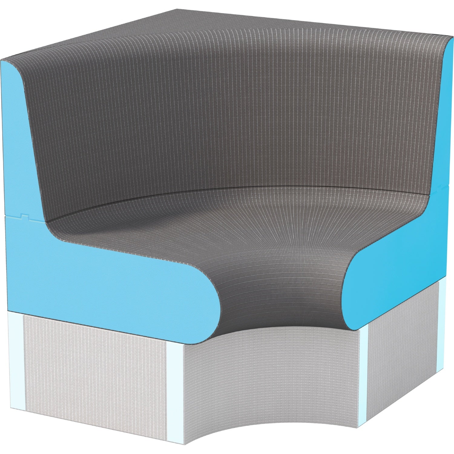 Élément d’angle à 90° de banquette wedi Sanoasa Comoda, pente vers l’avant pour socle Comoda