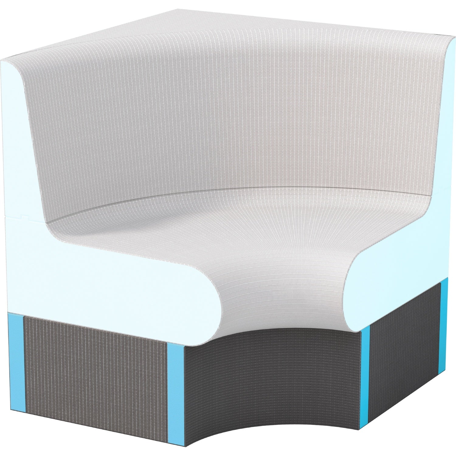 Socle d’angle à 90° de banquette wedi Sanoasa Comoda, pente vers l’avant