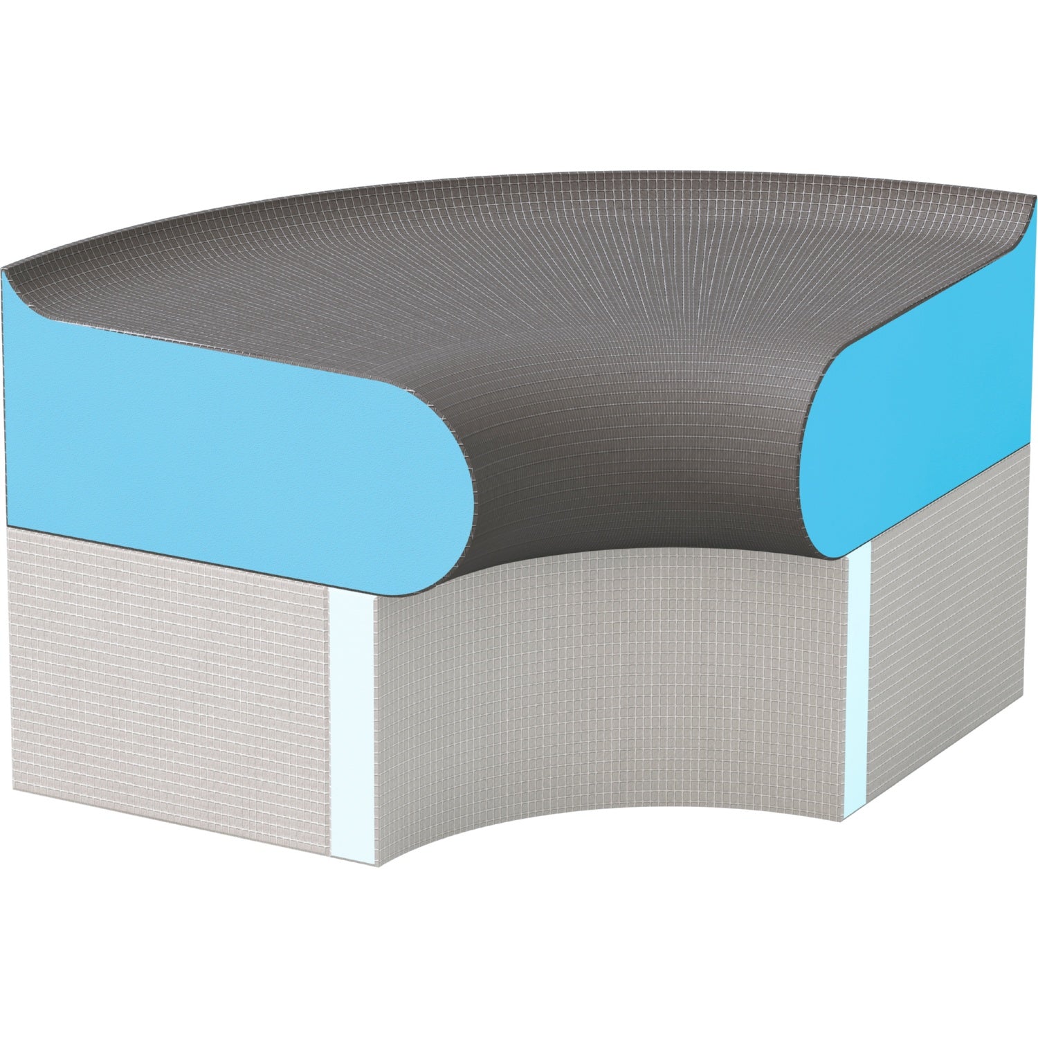 Élément d'angle wedi Sanoasa Bellina, pente vers l’avant pour socle Bellina