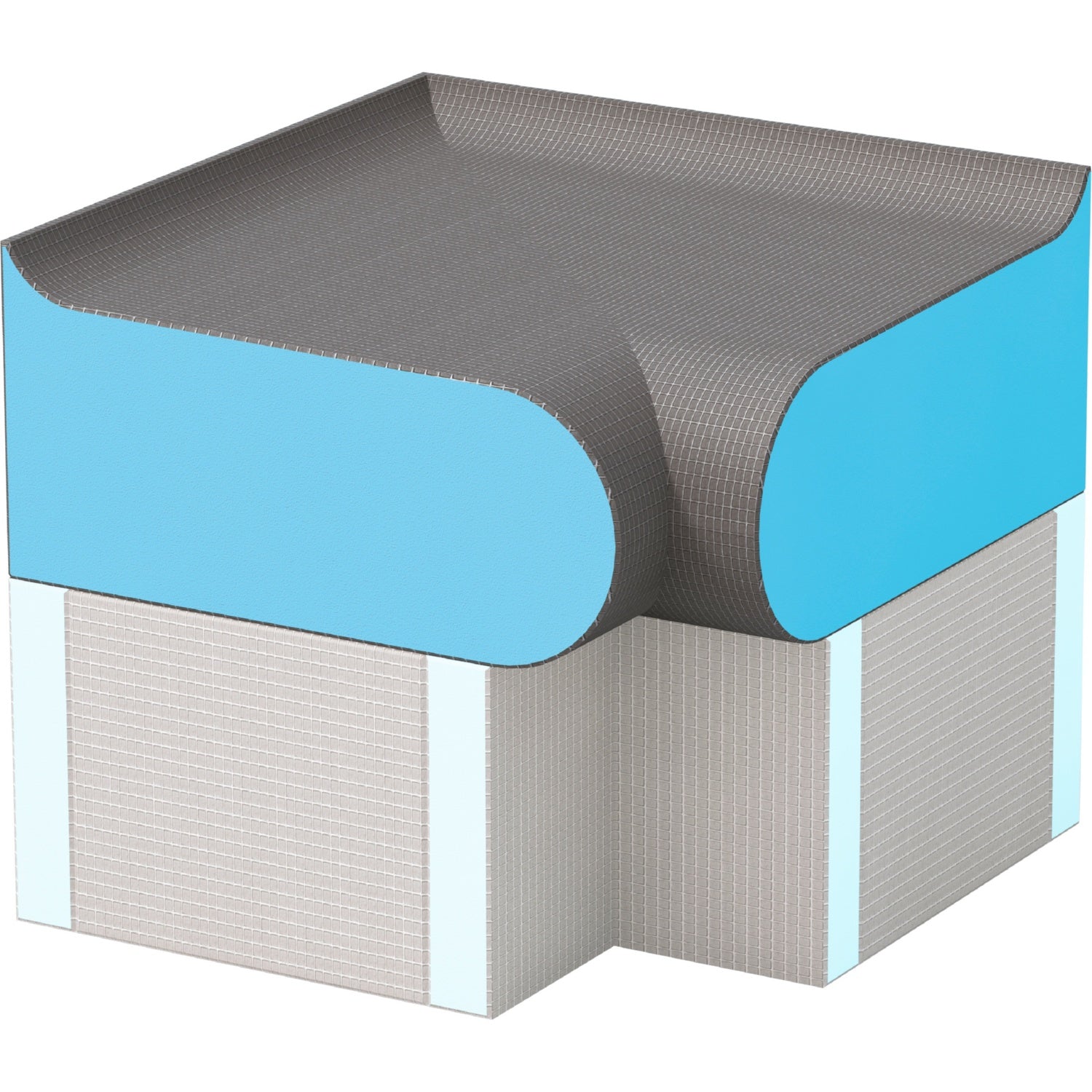 Élément d'angle wedi Sanoasa Bellina, pente vers l’avant pour socle Bellina