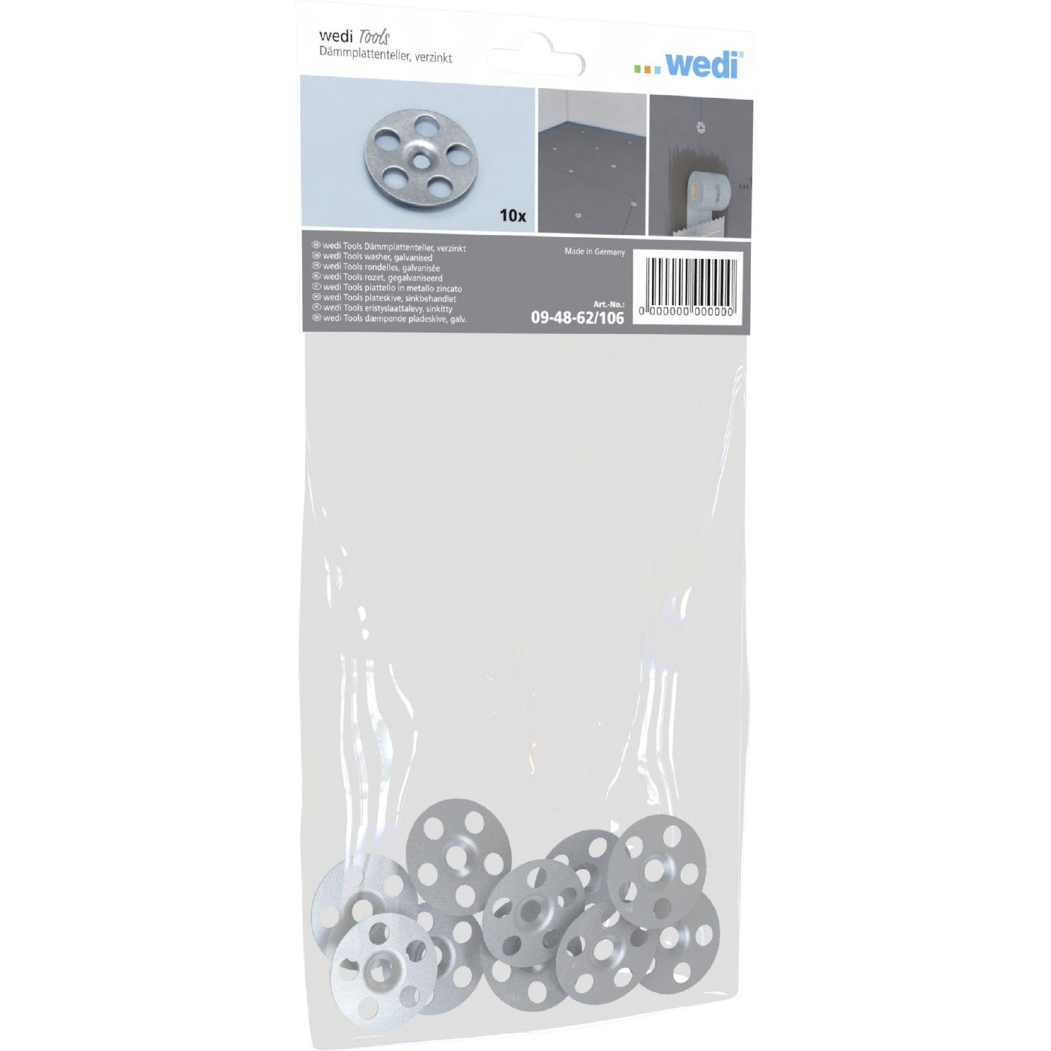 Rondelle de fixation en acier galvanisé, diamètre 35 mm wedi Tools