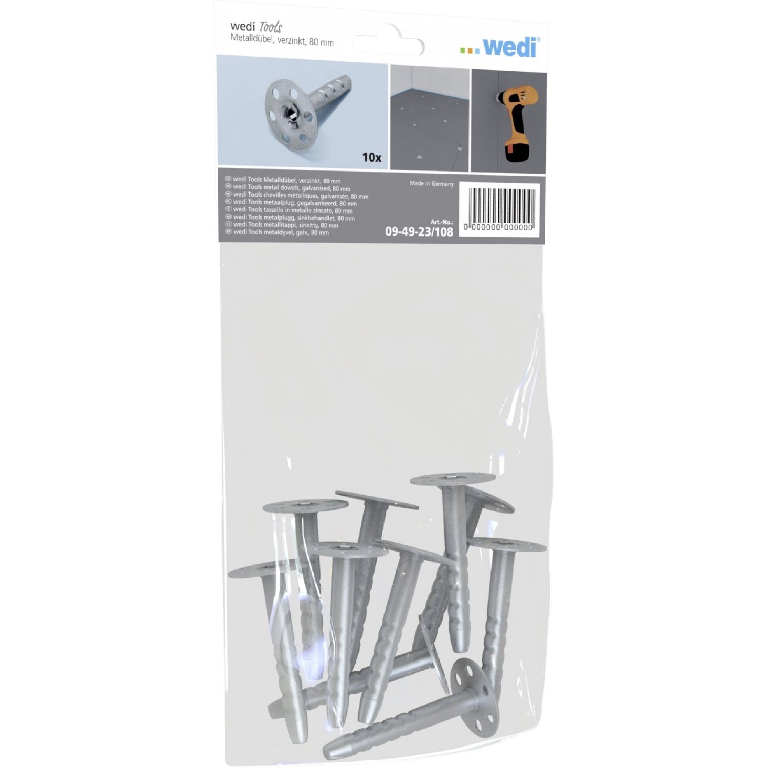 Cheville métallique de fixation en acier gavanisé wedi Tools