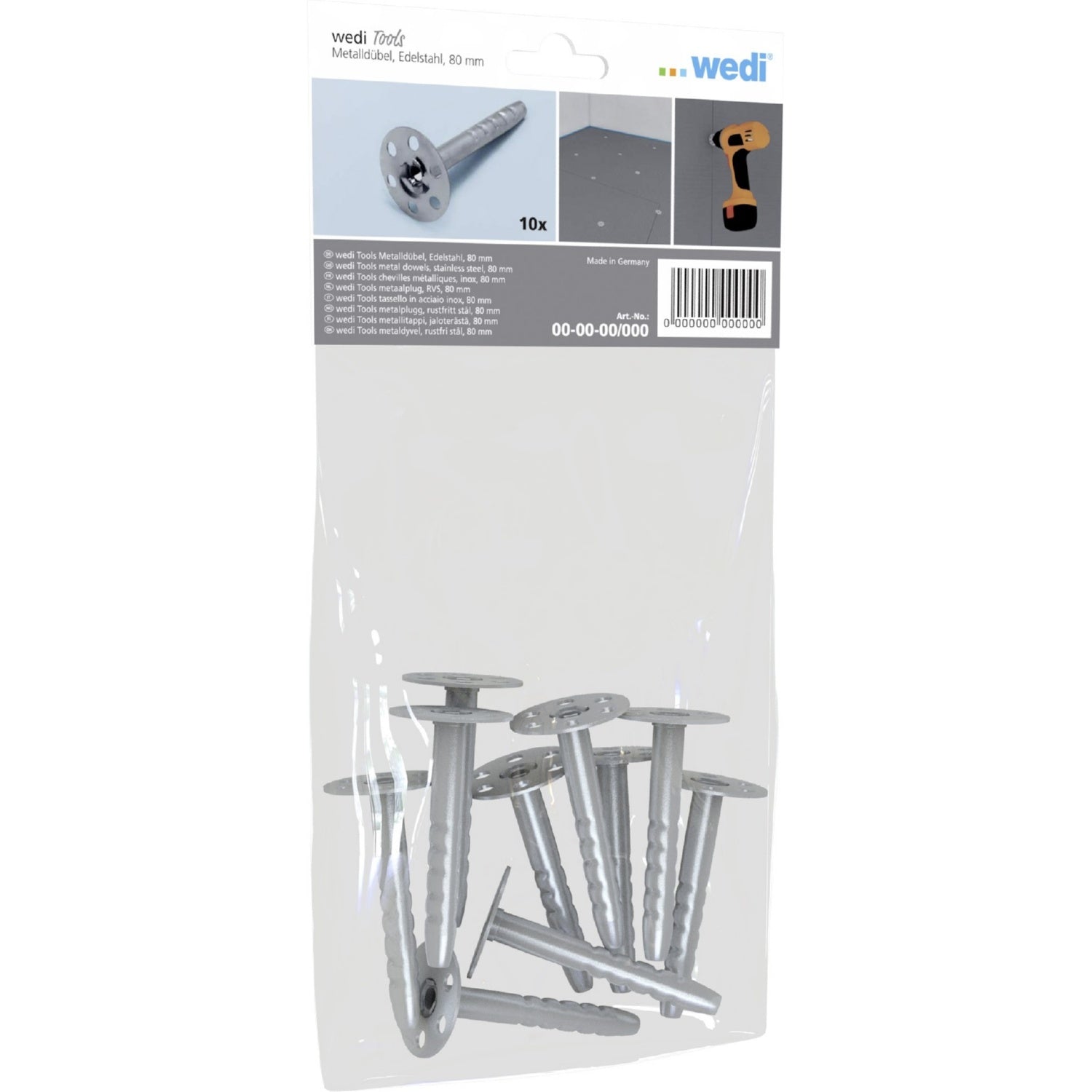 Cheville métallique de fixation en inox wedi Tools