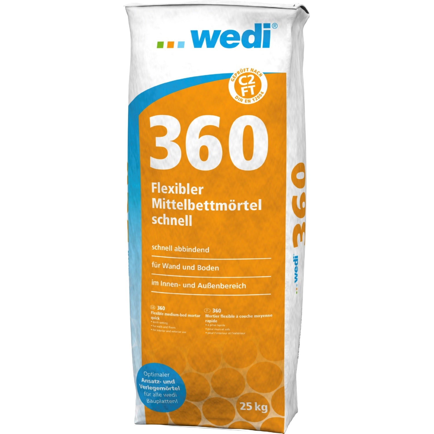 Mortier colle flexible à prise rapide wedi 360 25kg