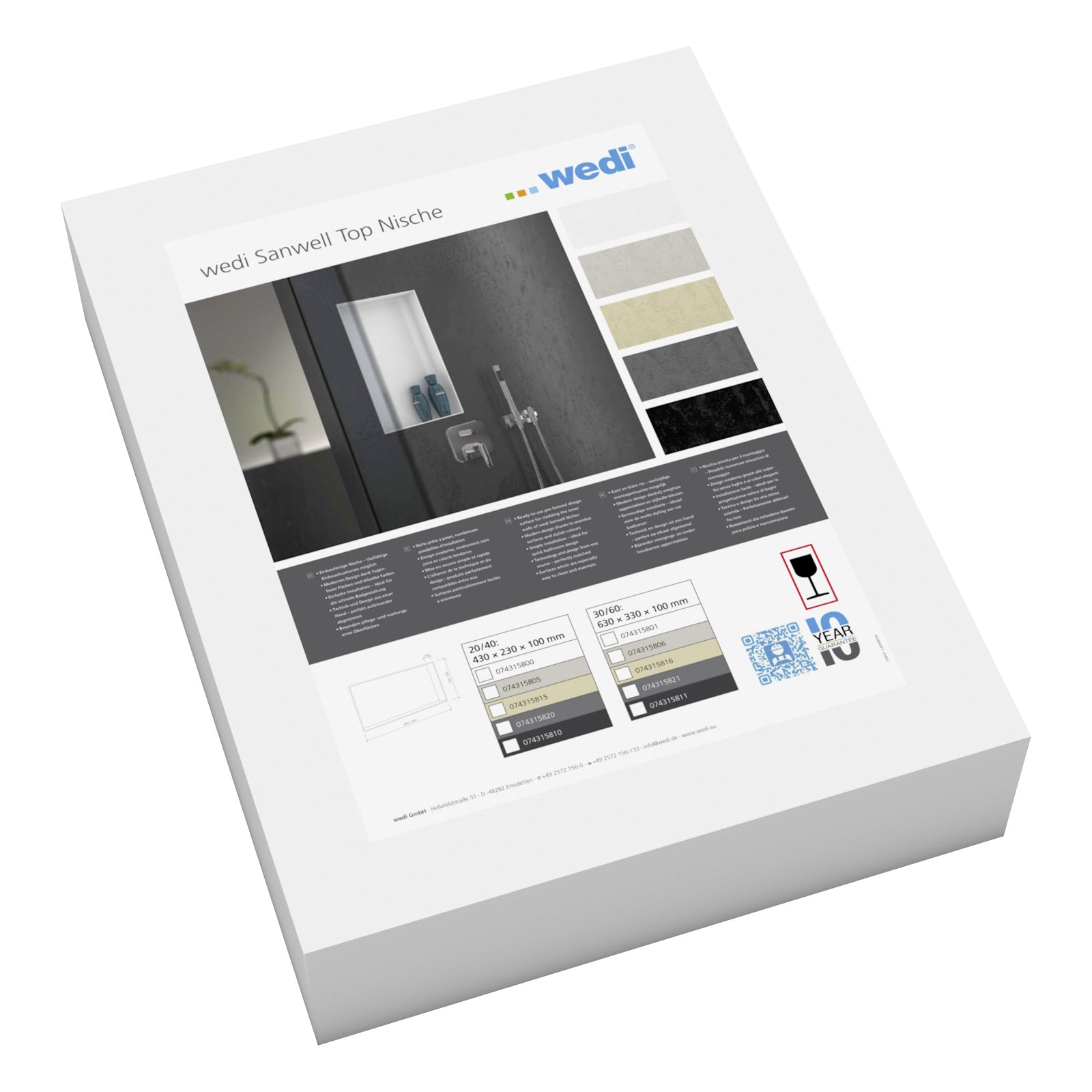 Revêtement Sanwell Top pour niche murale wedi