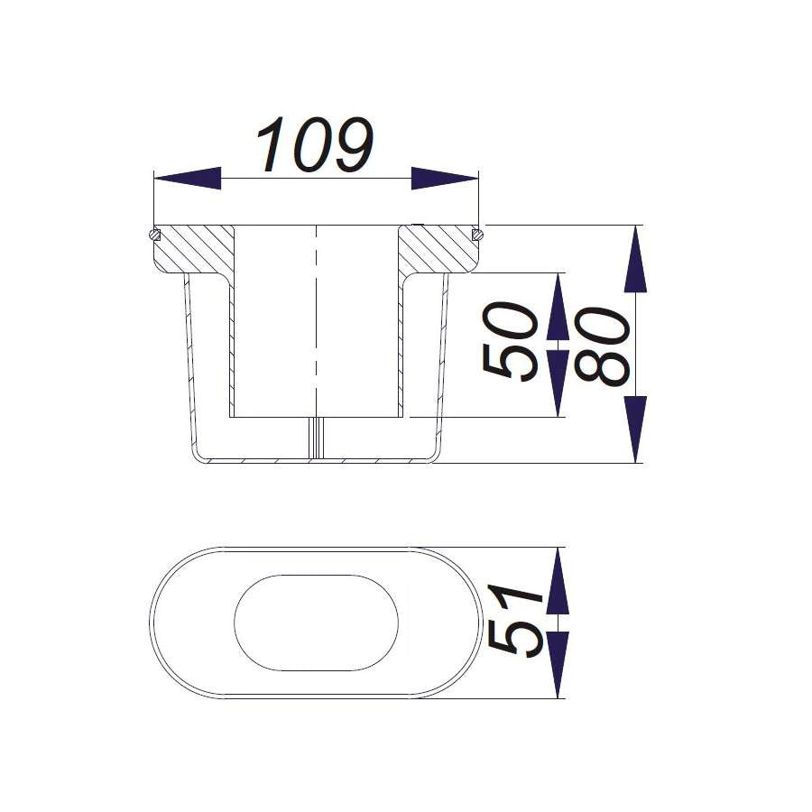 Tasse et fermeture de siphon écoulement pour wedi Fundo Riolito/Riofino 073765009