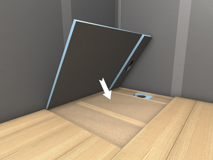 Receveur de douche wedi Fundo RioLigno rectangulaire, écoulement linéaire