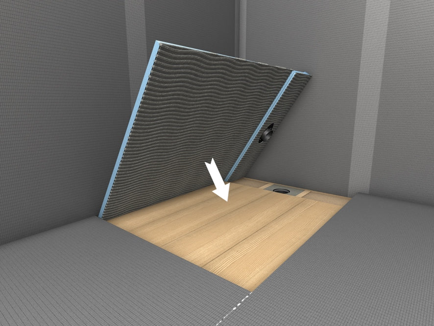 Receveur de douche wedi Fundo RioLigno rectangulaire, écoulement linéaire