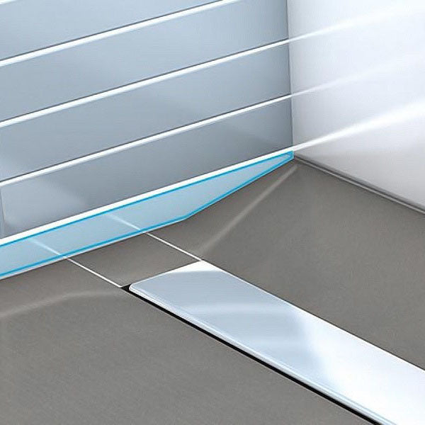 Receveur de douche wedi Fundo Riolito carré, écoulement excentré éloigné du mur