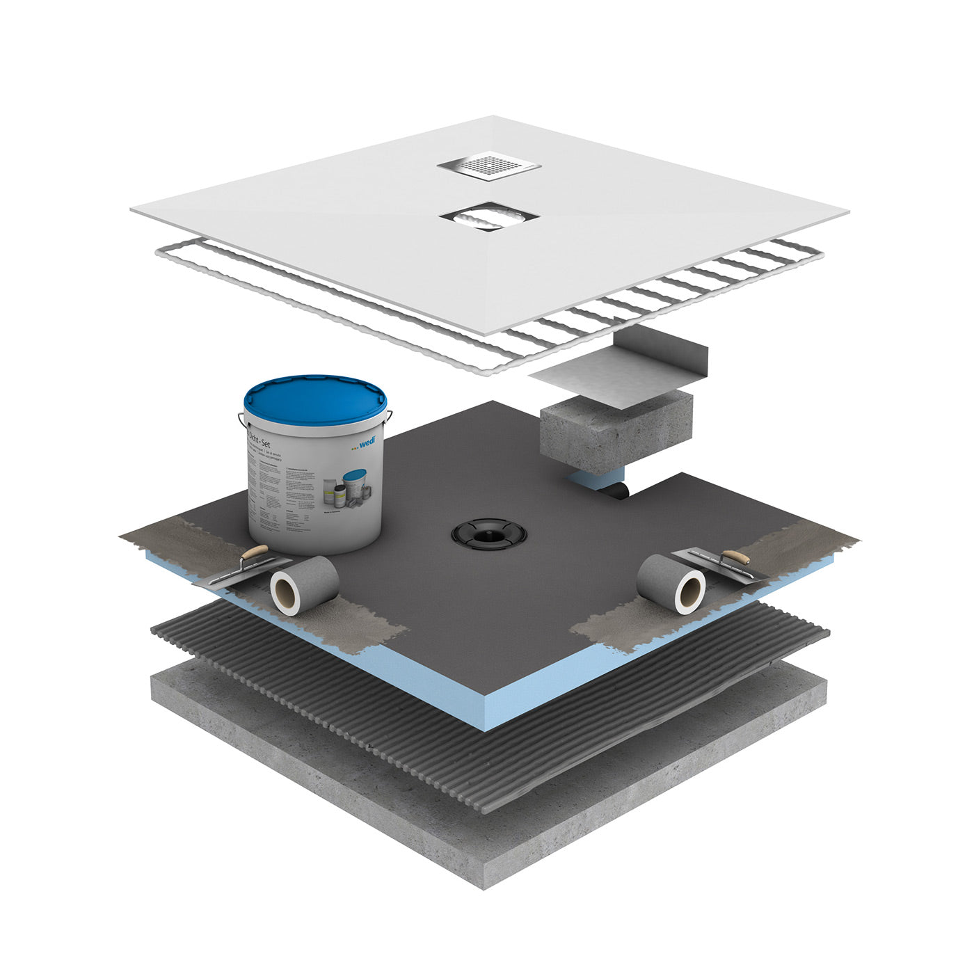 Fundo Top Plano revêtement prêt-à-poser, homogène pur blanc