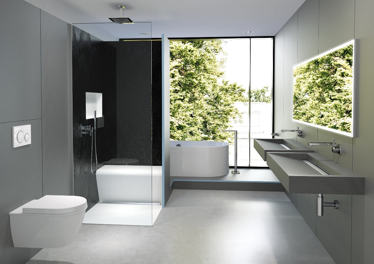 Vaque sur mesure wedi Sanbath avec canal d‘écoulement linéaire