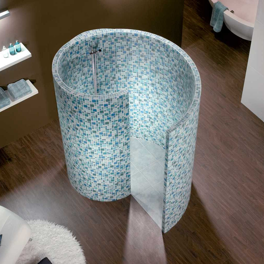 Receveur de douche wedi Fundo Nautilo en forme de colimaçon