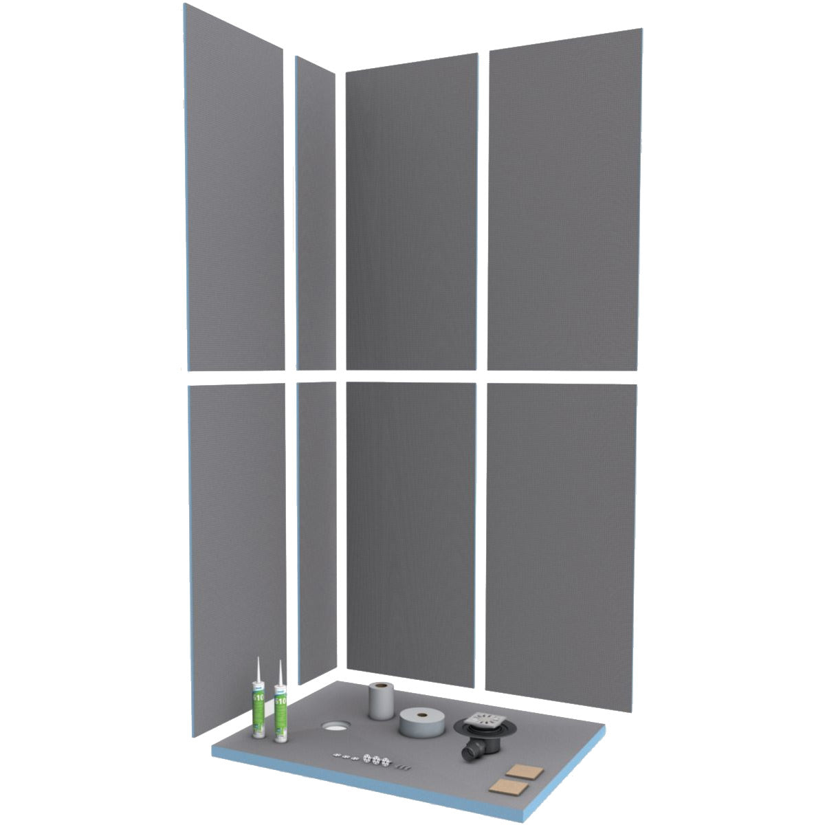 Fundo Shower Kit wedi douche d'angle de plain-pied
