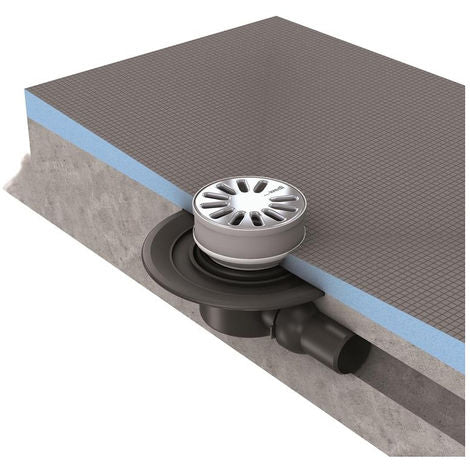 Kit wedi Fundo d’écoulement en un point horizontal, grille ronde DN 50
