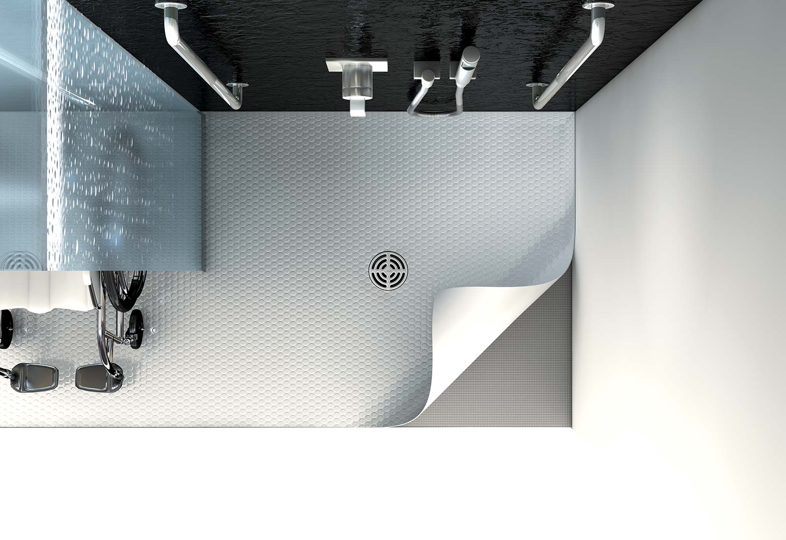 Receveur de douche wedi Solso pour le revêtement de surface PVC