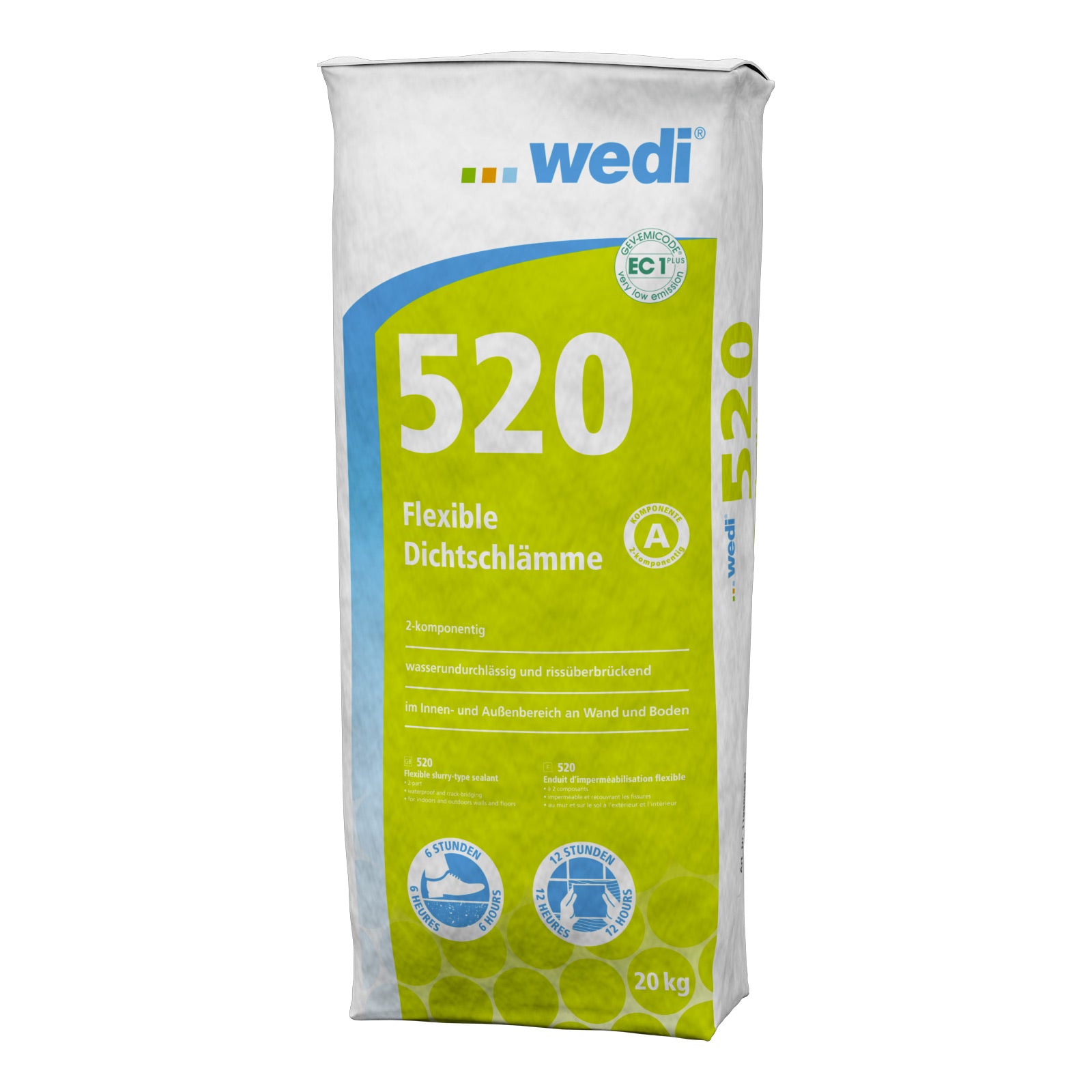 Enduit d'étanchéité flexible, bicomposant, composant A 20kg/sac wedi 520