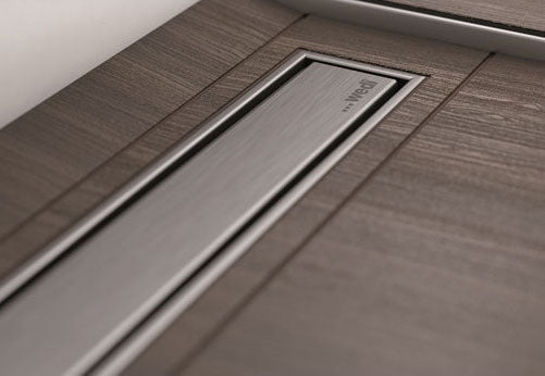 Barrette de finition Standard Plus wedi Fundo pour évacuation linéaire, inox brossé