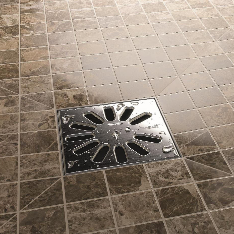 Grille wedi d’écoulement carrée à visser 1.3 pour écoulements en un point