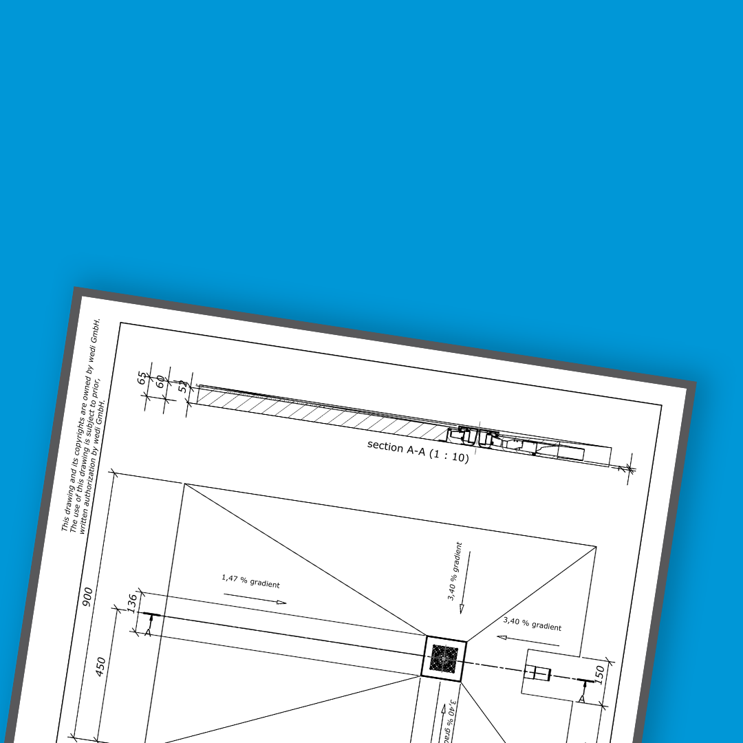 Dessins techniques des produits wedi