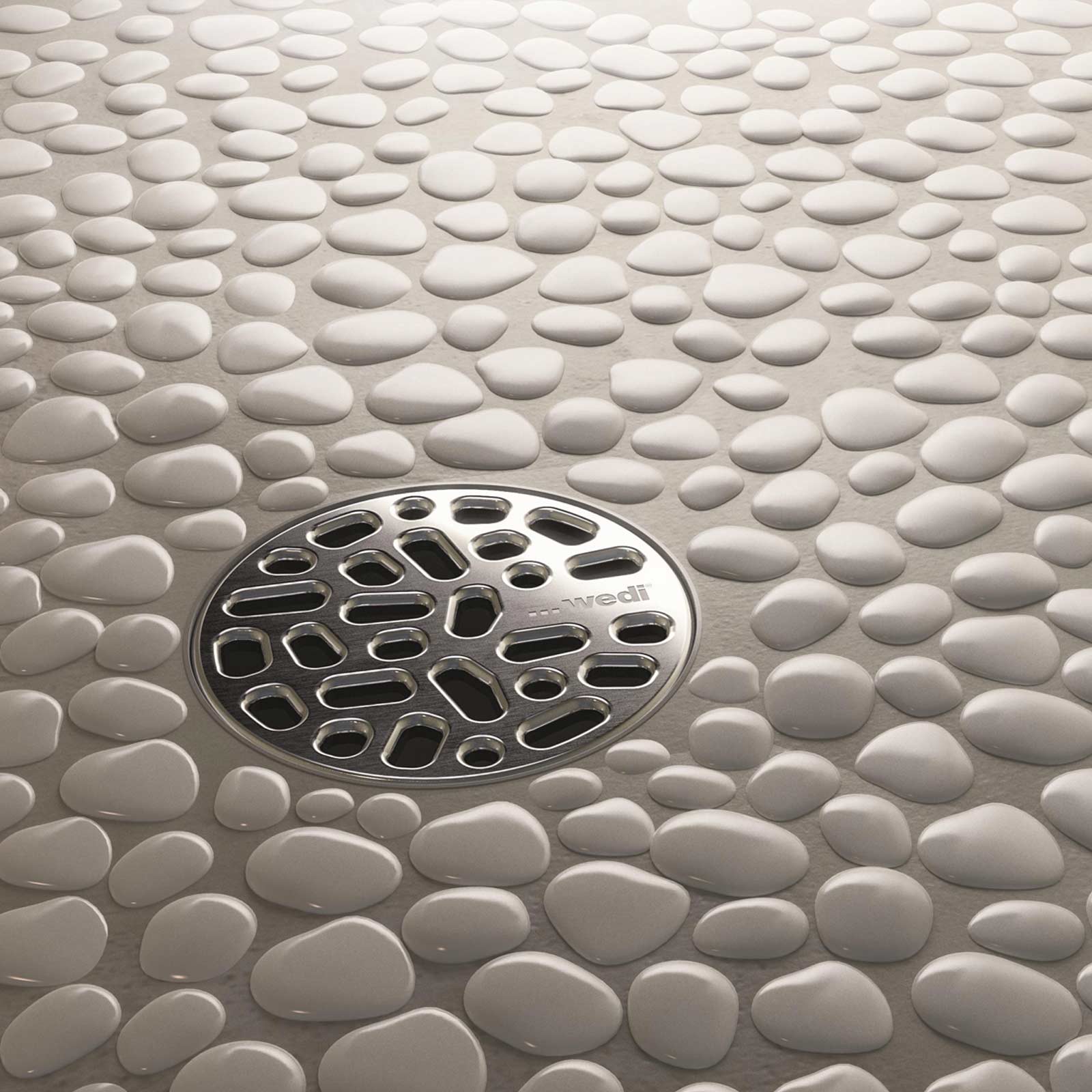 Grille d'écoulement wedi rond pour receveur de douche
