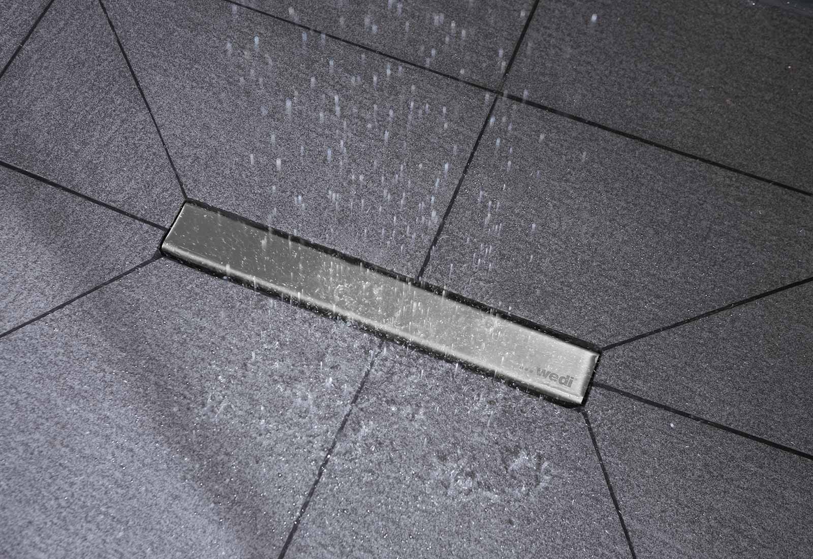 Barrette de finition wedi Fundo pour évacuation linéaire en inox, surface brossée